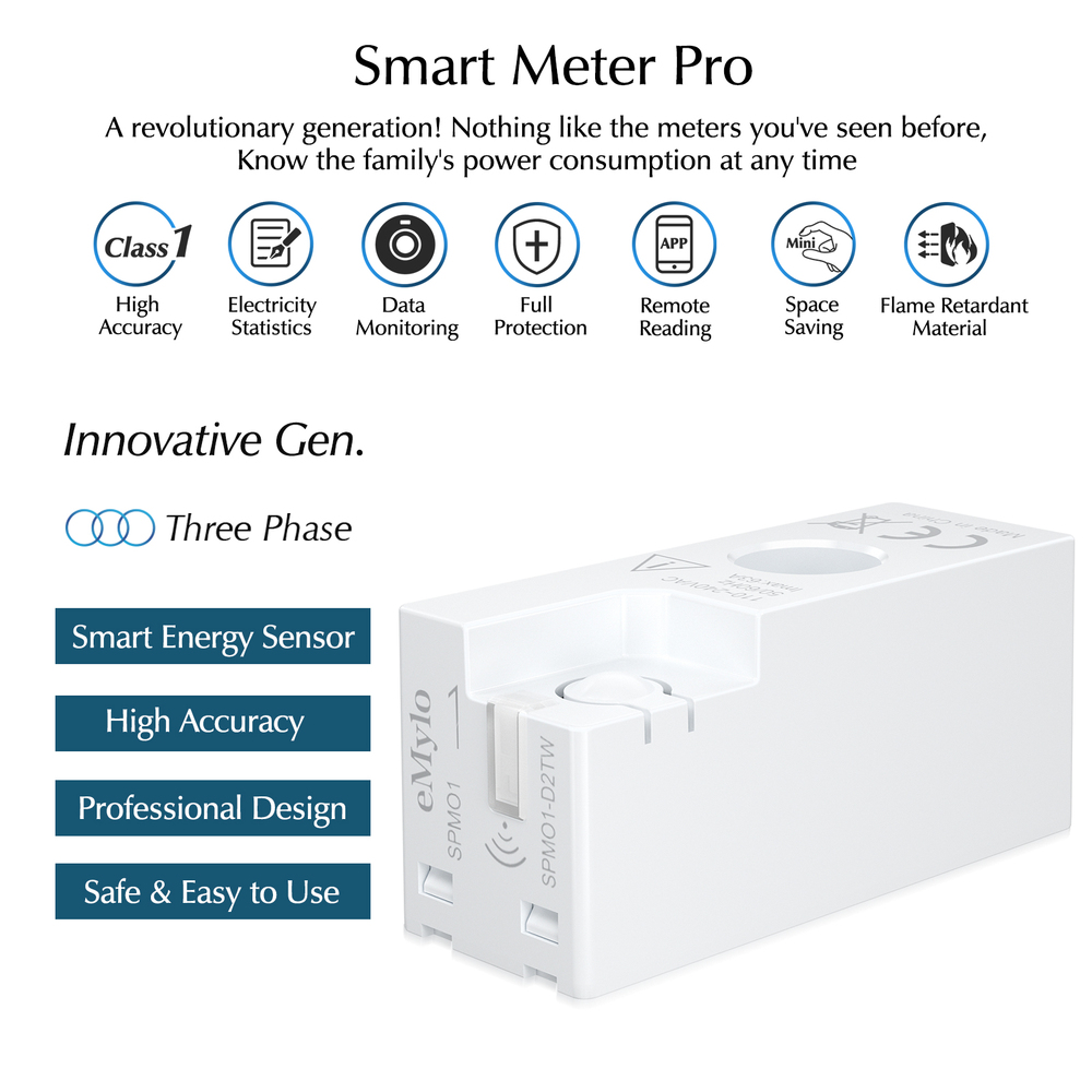 WiFi Electricity Monitor - 80A Single Phase Smart Energy Meter With Tuya App Control